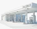 Exxon ガソリンスタンド 3Dモデル