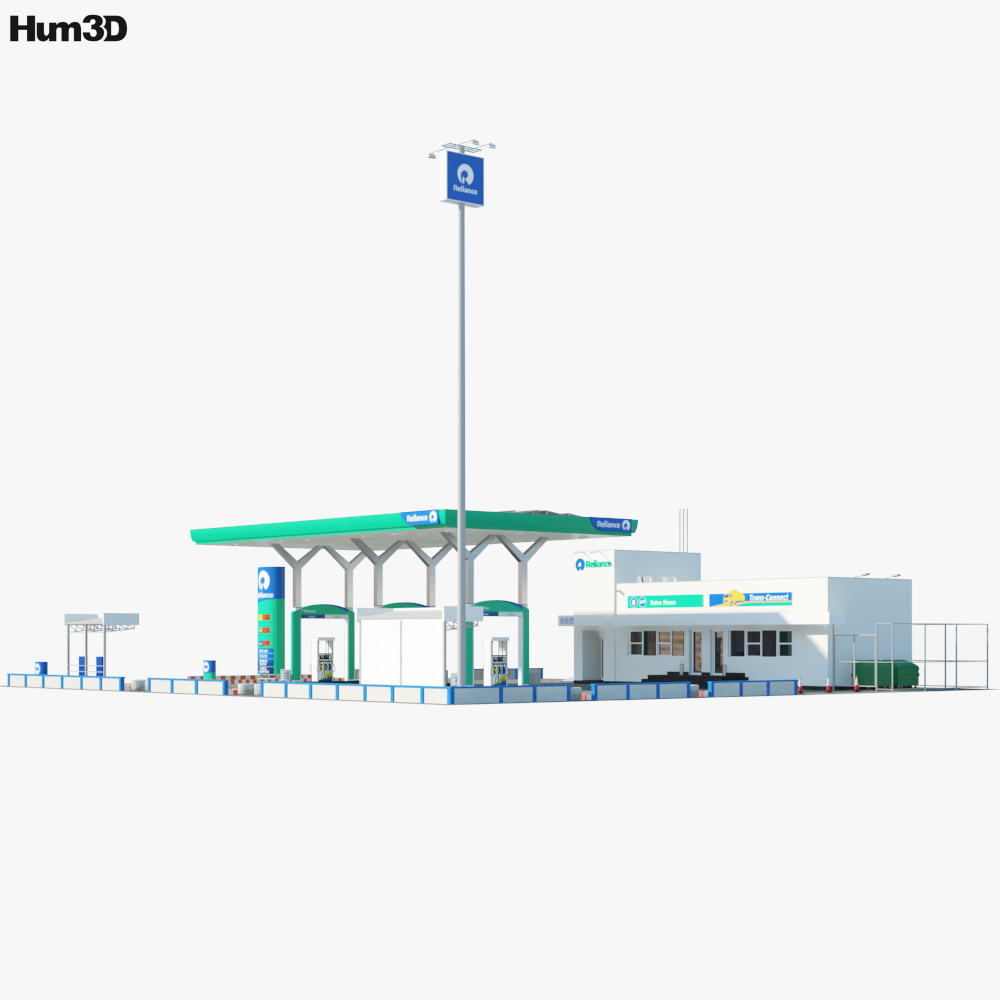 Reliance gas station 3D model