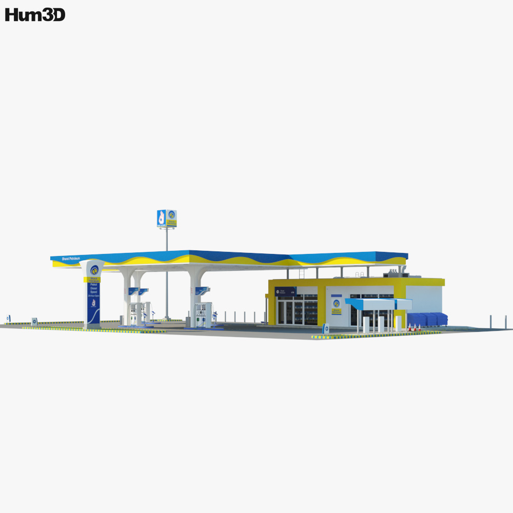 Bharat-Petroleum gas station 3D model