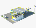 Bharat-Petroleum estación de servicio Modelo 3D
