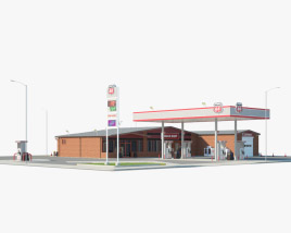 Phillips 66 gas station 3D model