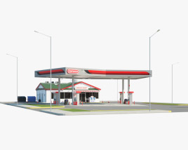 Conoco gas station 3D model