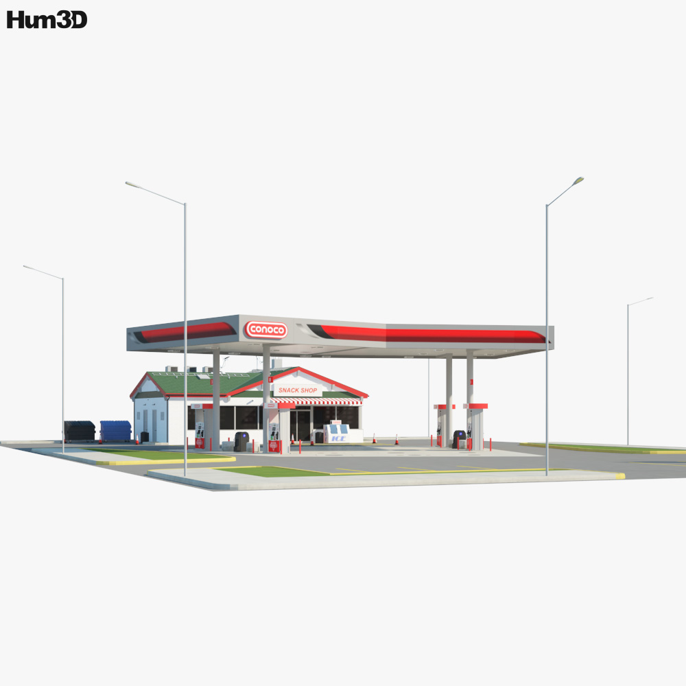 Conoco gas station 3D model