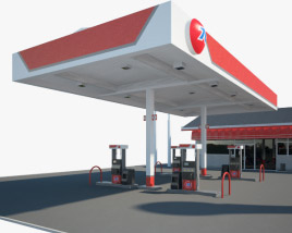 76 gas station 001 3D model