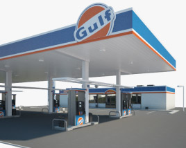 Gulf gas station 001 3D model
