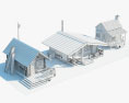 原木小屋 3D模型