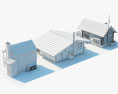 통나무 오두막집 3D 모델 