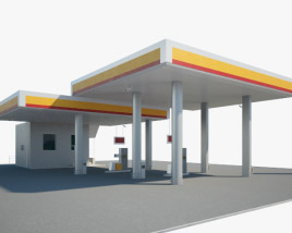 Shell ガソリンスタンド 001 3Dモデル