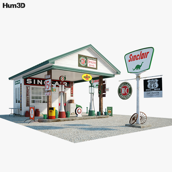 Sinclair gas station 3D model