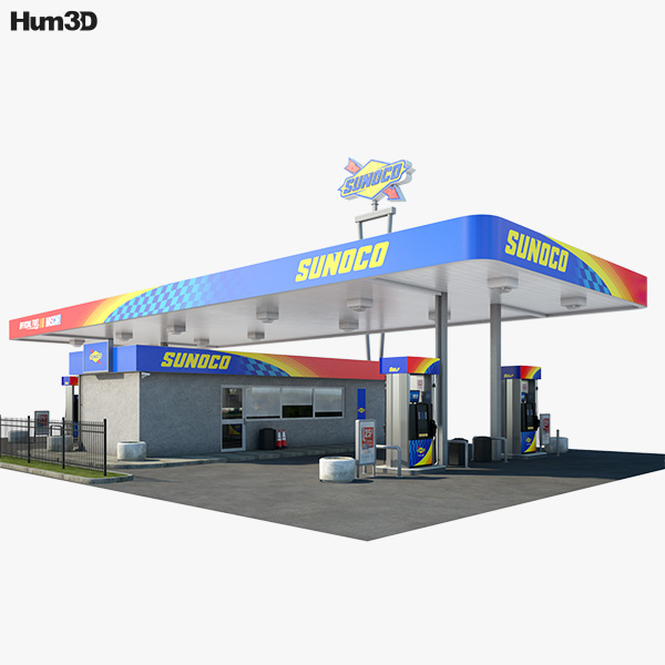Sunoco gas station 001 3D model