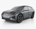 Byton Electric SUV avec Intérieur 2020 Modèle 3d wire render