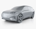 Byton Electric SUV HQインテリアと 2020 3Dモデル clay render