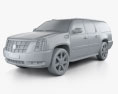 Cadillac Escalade ESV 2013 3Dモデル clay render
