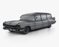 Cadillac Fleetwood 75 Miller-Meteor 霊柩車 1959 3Dモデル wire render