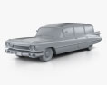 Cadillac Fleetwood 75 Miller-Meteor Coche fúnebre 1959 Modelo 3D clay render