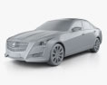 Cadillac CTS 2016 3d model clay render