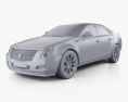 Cadillac CTS 2013 3d model clay render