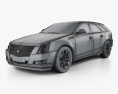 Cadillac CTS sport wagon 2014 3d model wire render