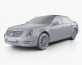 Cadillac SLS 2014 3d model clay render