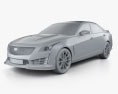 Cadillac CTS V 2018 3d model clay render
