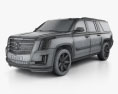Cadillac Escalade ESV Platinum 2018 3D-Modell wire render