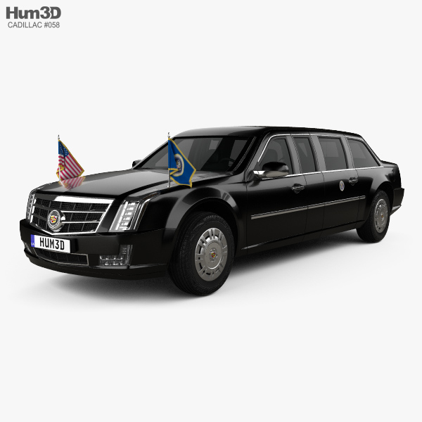 Cadillac US Presidential State Car with HQ interior 2020 3D model