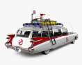 Cadillac Fleetwood 75 Ghostbusters Ectomobile with HQ interior and engine 1990 3d model back view