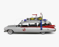 Cadillac Fleetwood 75 Ghostbusters Ectomobile HQインテリアと とエンジン 1990 3Dモデル side view