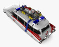 Cadillac Fleetwood 75 Ghostbusters Ectomobile with HQ interior and engine 1990 3d model top view