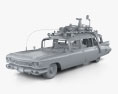 Автомобиль Охотников за привидениями ECTO-1 с детальным интерьером и двигателем 3D модель clay render