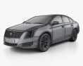 Cadillac XTS with HQ interior 2016 3d model wire render