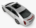 Cadillac XTS з детальним інтер'єром 2016 3D модель top view
