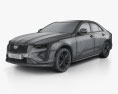 Cadillac CT4 V 2022 3D 모델  wire render