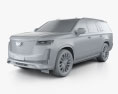Cadillac Escalade Luxury 2022 3d model clay render