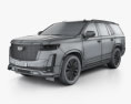 Cadillac Escalade Platinum Sport 2023 3D模型 wire render