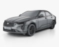 Cadillac CT4 2022 3D 모델  wire render