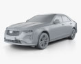 Cadillac CT4 2022 3D-Modell clay render
