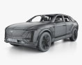 Cadillac Lyriq з детальним інтер'єром 2024 3D модель wire render