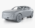Cadillac Lyriq con interior 2024 Modelo 3D clay render
