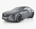 Cadillac CT5 Premium Luxury 2024 Modelo 3d wire render