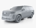 Cadillac Escalade ESV V 2024 3D模型 clay render