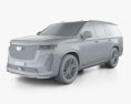 Cadillac Escalade V 2021 3d model clay render