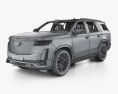 Cadillac Escalade Luxury with HQ interior 2024 3D модель wire render