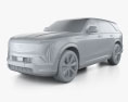 Cadillac Escalade iQ Sport 2024 3d model clay render