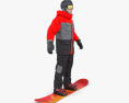 Homem de Snowboard Modelo 3d