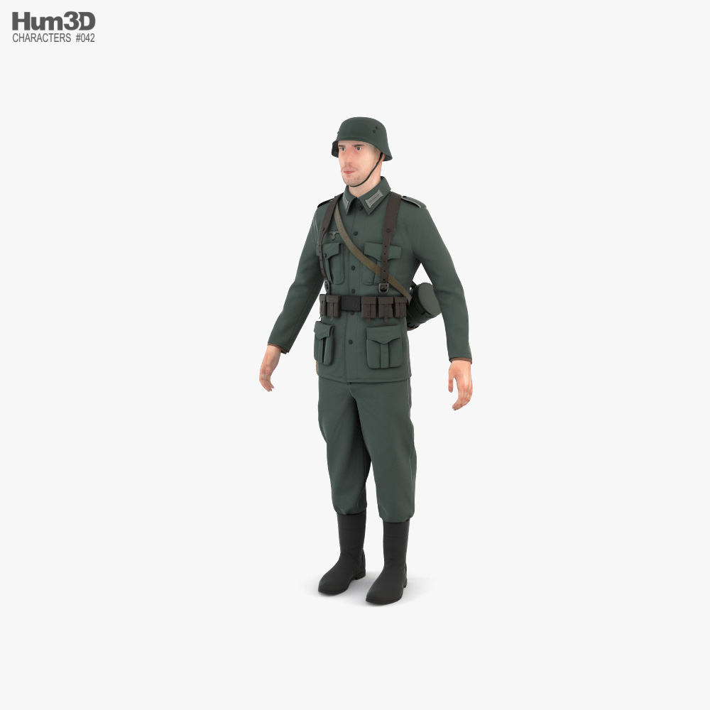 Soldado alemán de la Segunda Guerra Mundial Modelo 3D