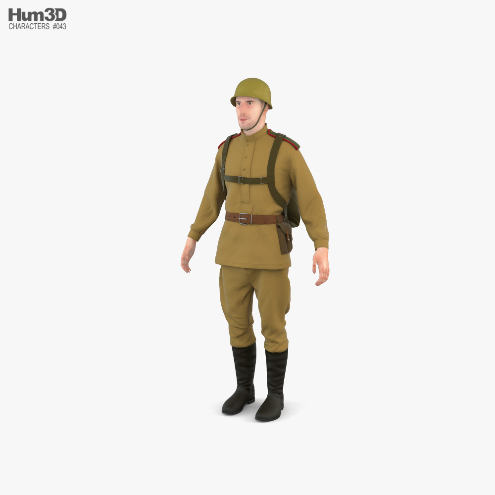 Soldado Soviético WW2 Modelo 3d