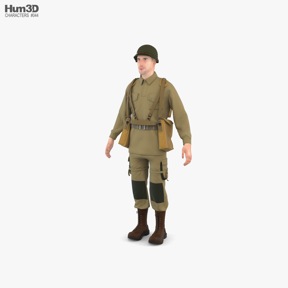 WW2 US Soldier 3D model