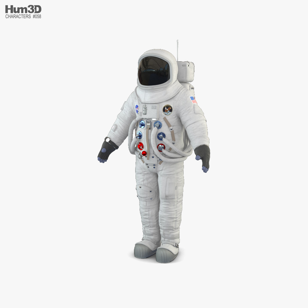 NASA 우주비행사 아폴로 11호 3D 모델 