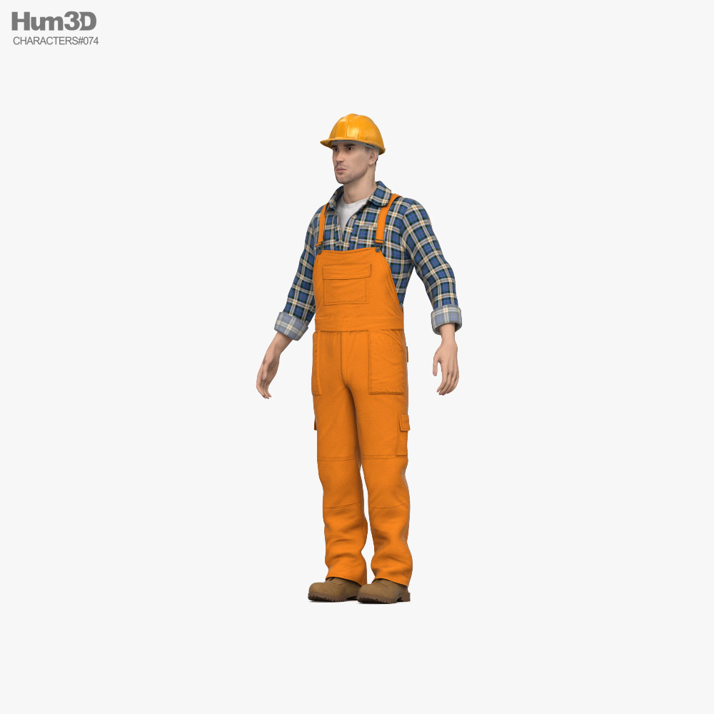 건설 노동자 3D 모델 